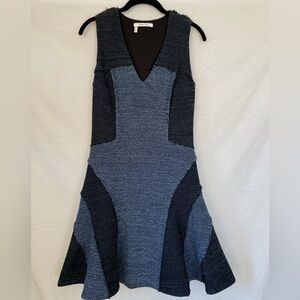 10 Crosby Derek Lam Colorblock Tweed Flare Dress